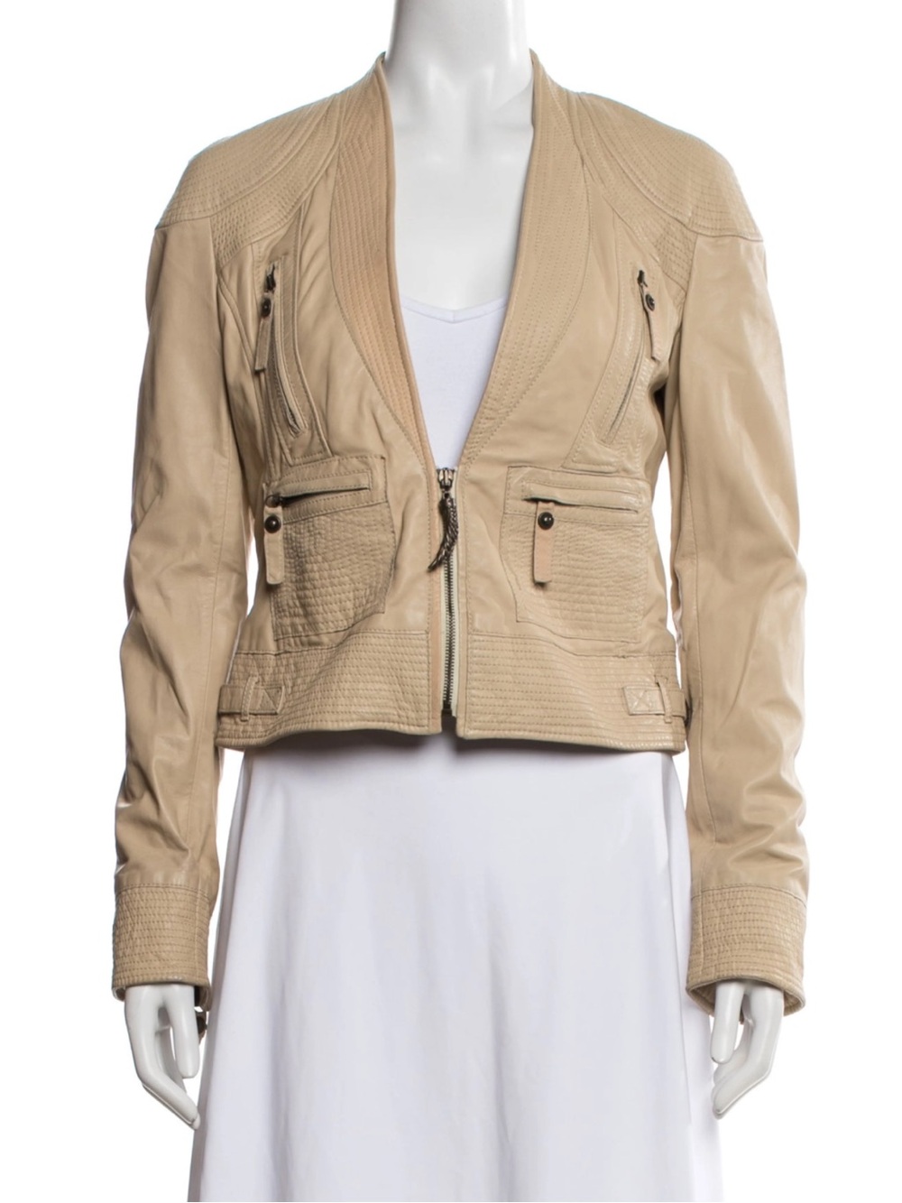 Just Cavalli Women's Tan Leather Jacket